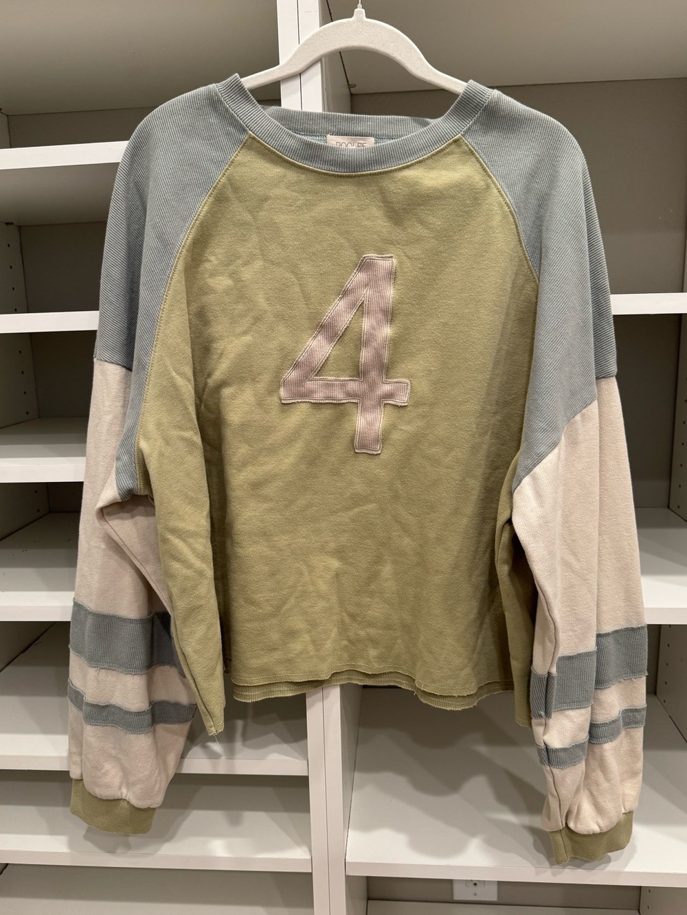 Roolee #4 Colorblock Sweatshirt, 100% Cotton, Size XXXL